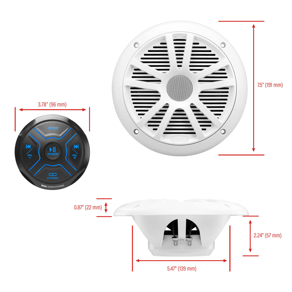 IPX6 weatherproof design helps withstand spray on the boat