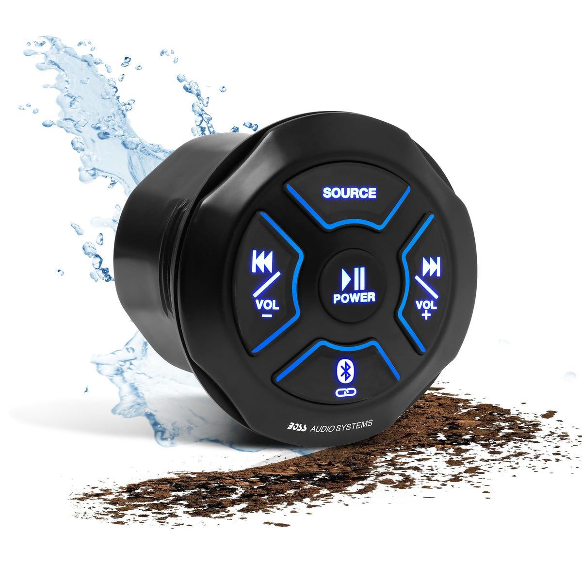 BOSS Audio MGR250B Bluetooth marine radio face for wireless music control on deck