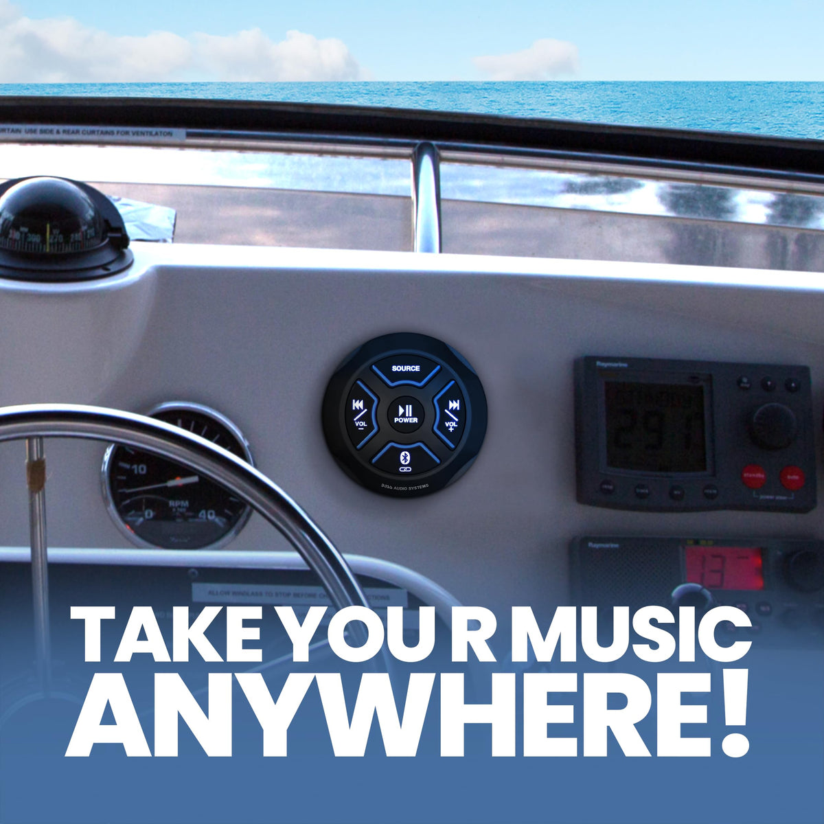 MGR250B built-in amplifier ready to deliver clear boat audio