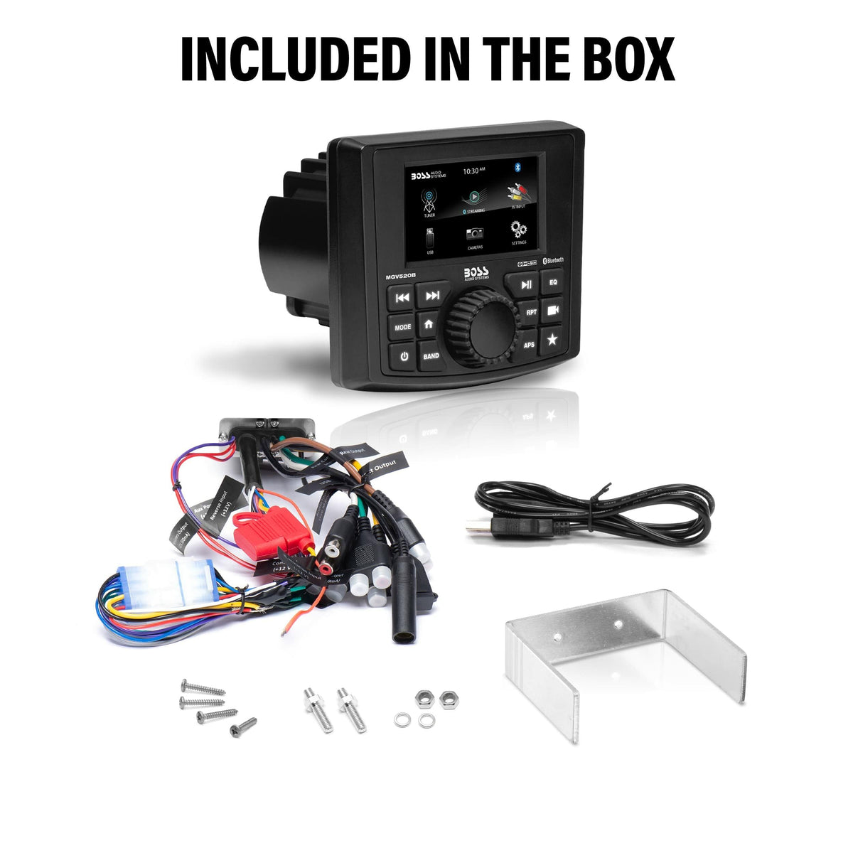 BOSS MGV520B 60W x 4 channels deliver clear boat sound on the go