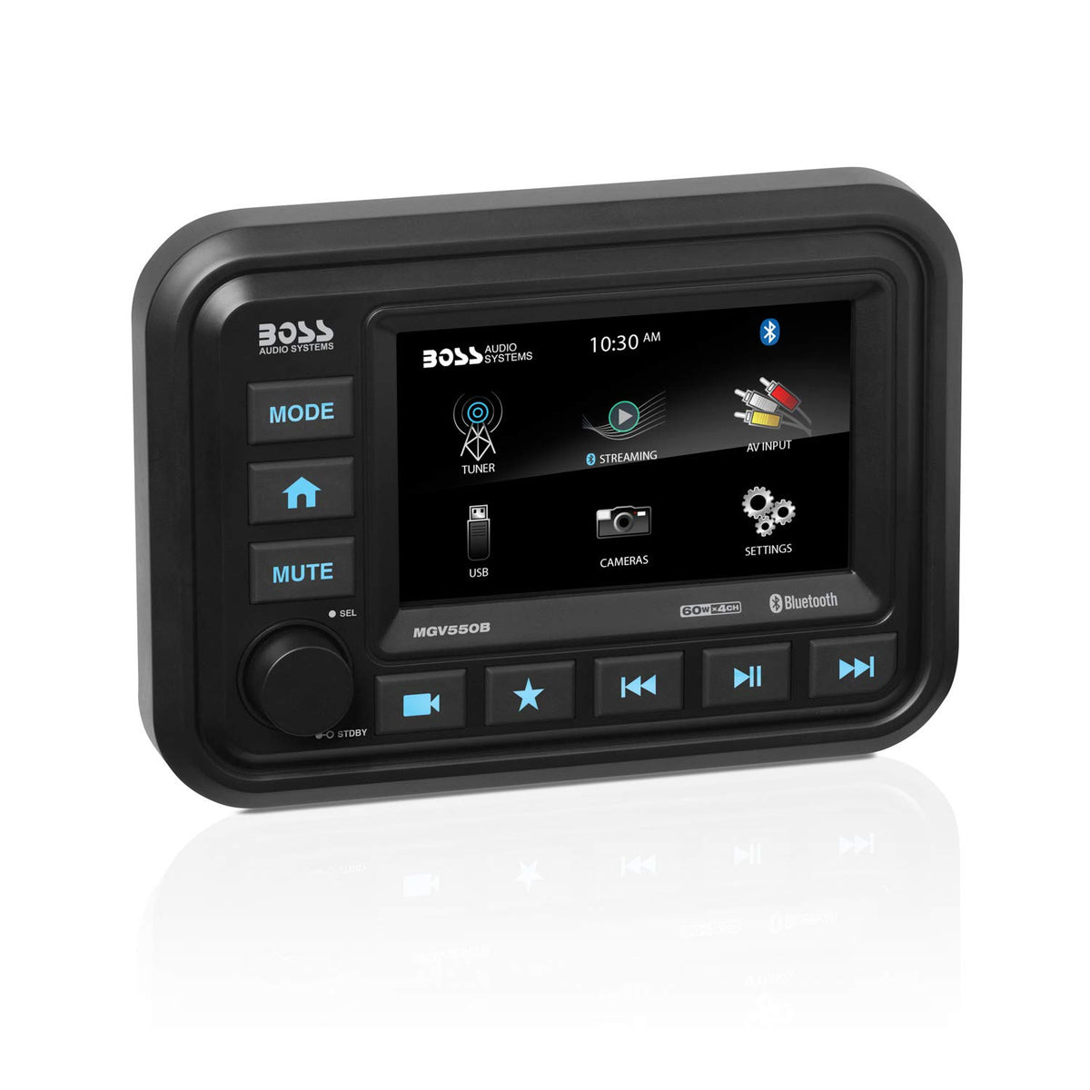 BOSS MGV550B front panel with 5-inch touchscreen for on-board control.