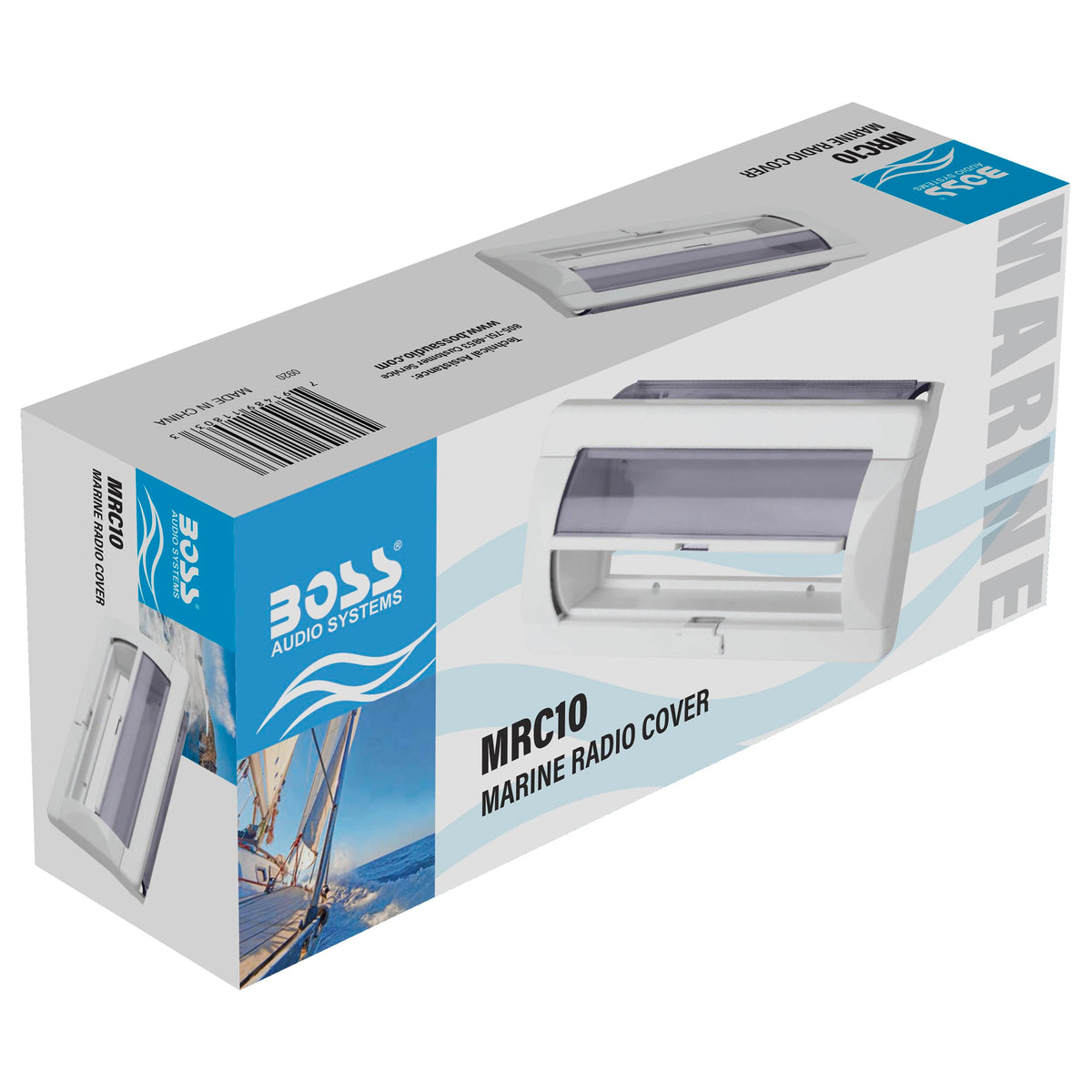 BOSS Audio MRC10 front close-up highlights tinted polycarbonate panel for visibility