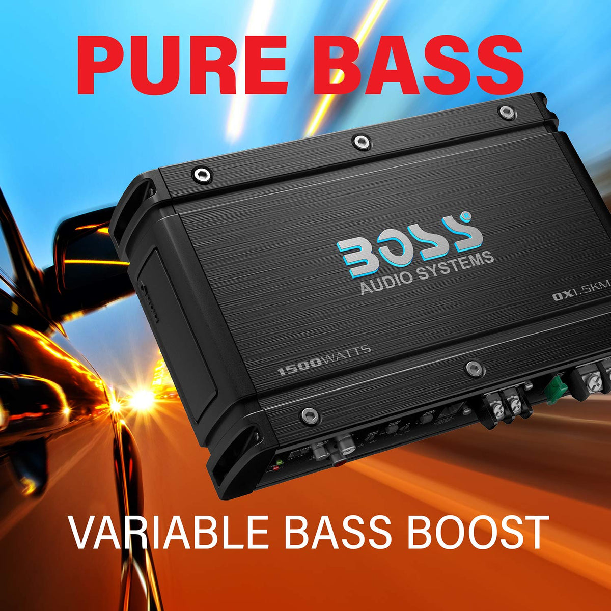 BOSS Audio OX1.5KM back panel with connections for easy subwoofer setup