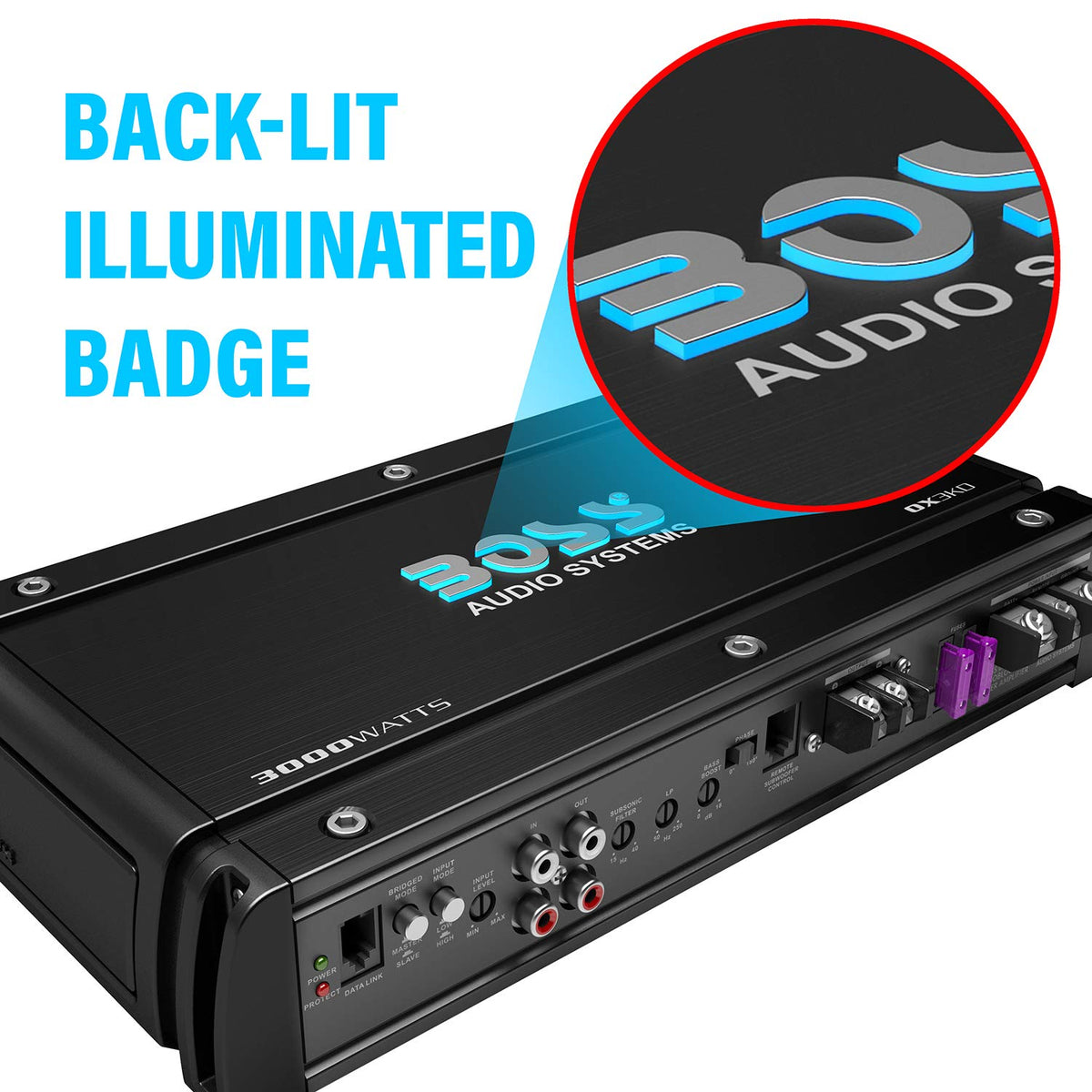 BOSS Audio OX3KD PWM MOSFET power supply for stable dynamics