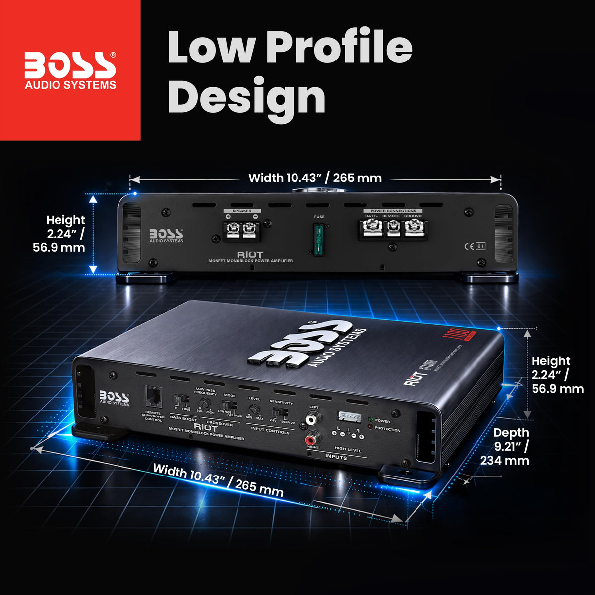 MOSFET power supply visible, highlighting efficient, stable power delivery.
