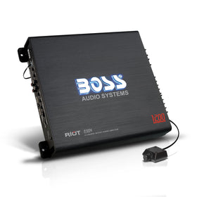 Boss Audio Systems R3004 front panel with tone controls for quick tuning