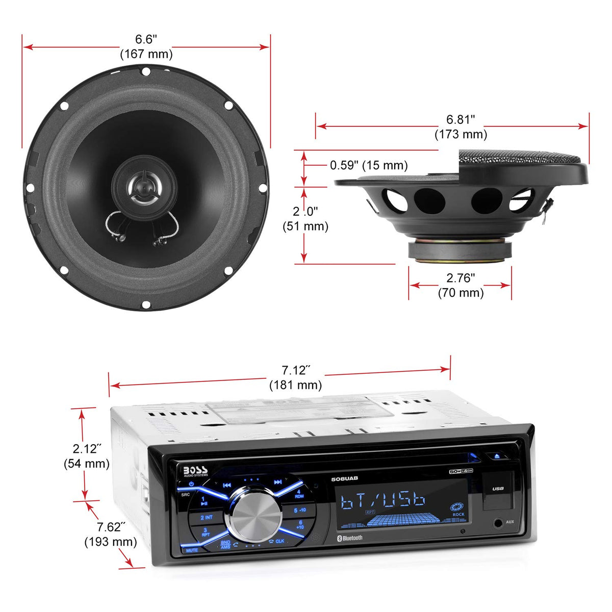 CD player and USB port for convenient MP3 playback on the go with BOSS 656BCK