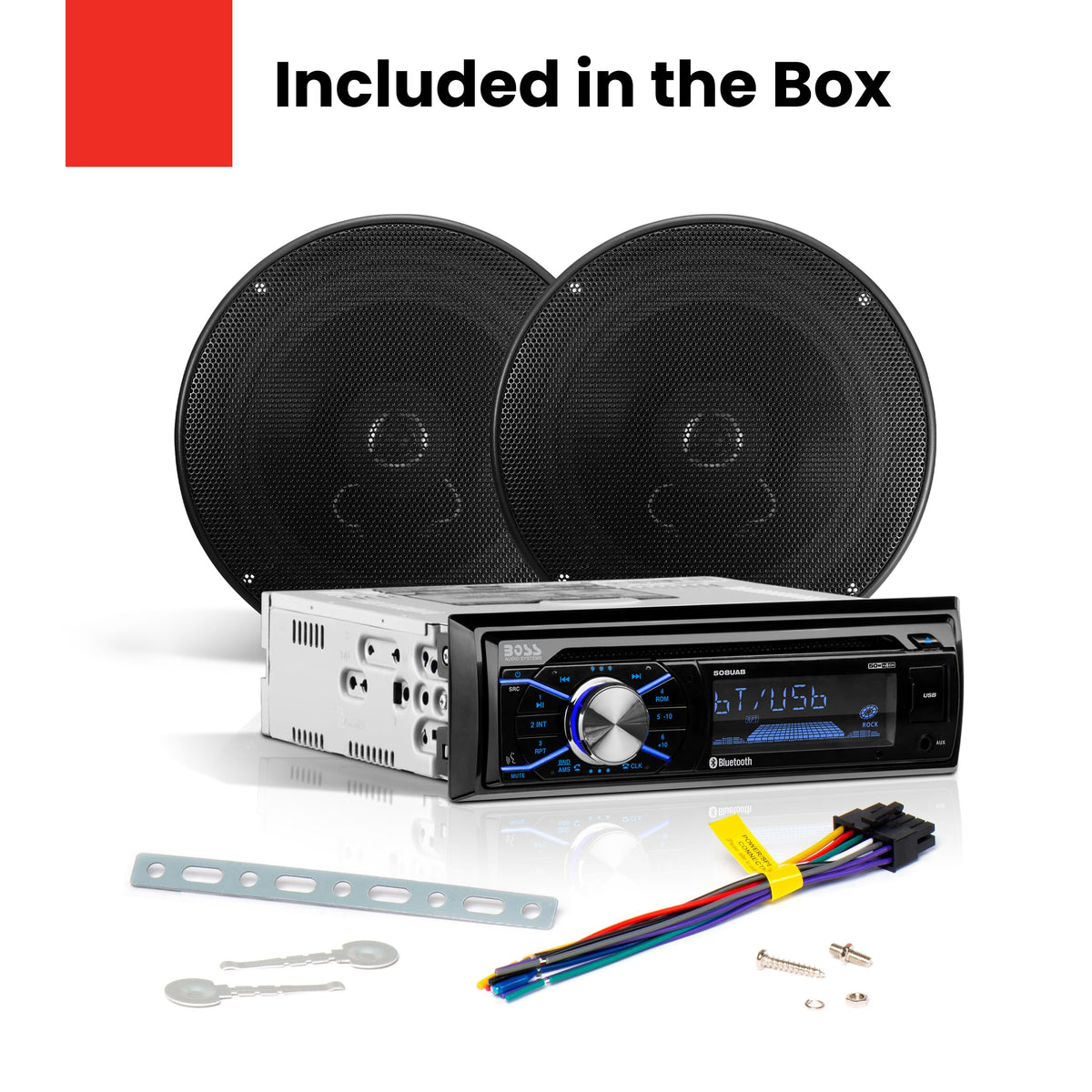 Weatherproof receiver and speakers in the BOSS 656BCK package for varying conditions
