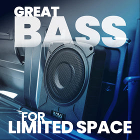 BOSS BAB8 built-in amplifier close-up shows compact power in a slim package.