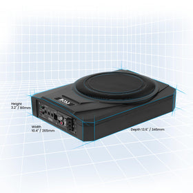 BOSS Audio Systems BASS10 high and low-level inputs support factory or aftermarket radios.