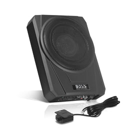 BOSS Audio Systems BASS10 under-seat subwoofer delivers space-saving bass for compact vehicles.