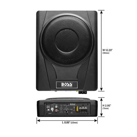 Remote subwoofer control included for on-the-go bass adjustments.