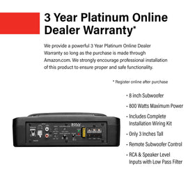 BOSS Audio Systems BASS8K integrated amplifier-subwoofer unit for compact cars