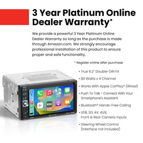 BCP62 6.2-inch capacitive touchscreen for intuitive in-dash control.