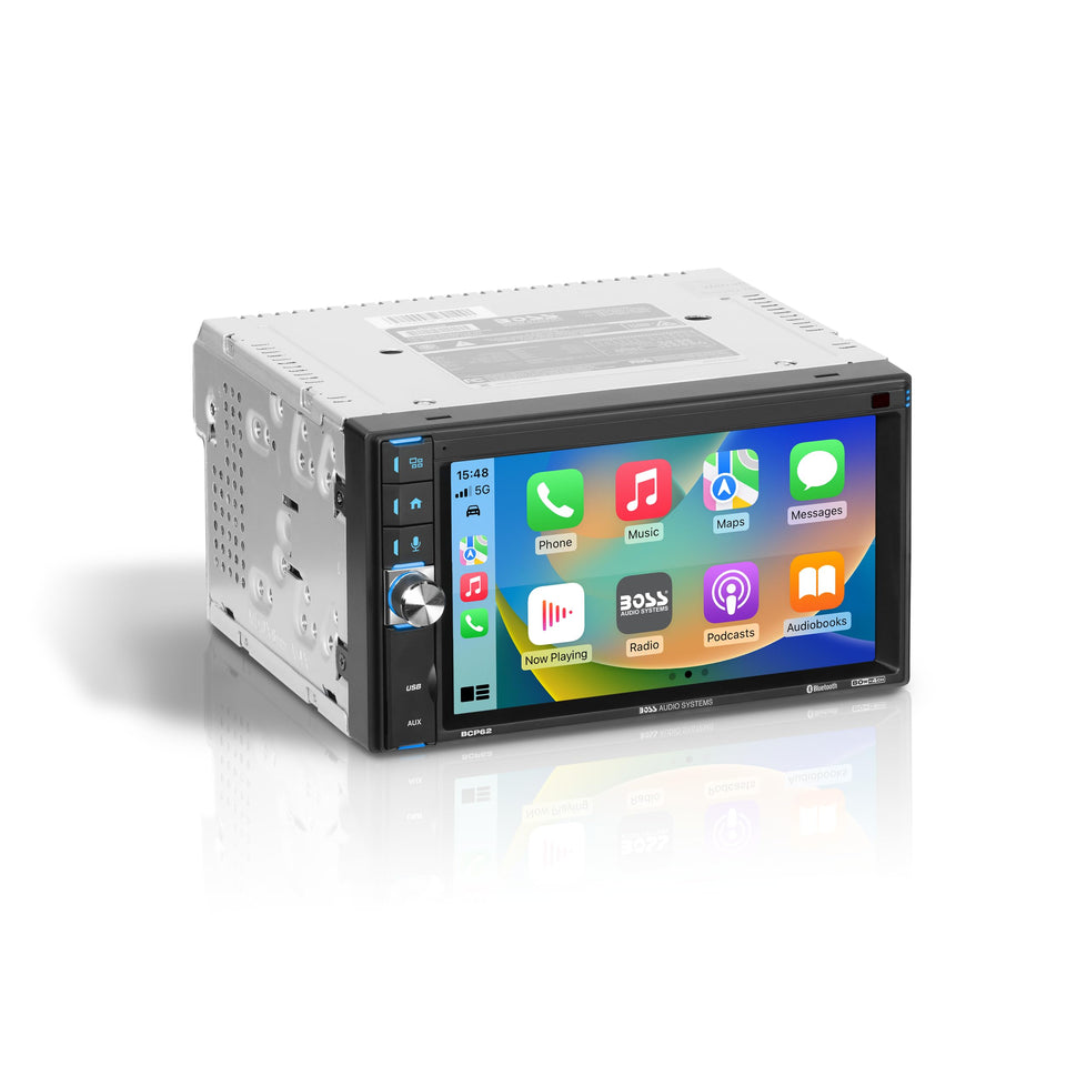BOSS Audio BCP62 Apple CarPlay display for seamless iPhone integration.