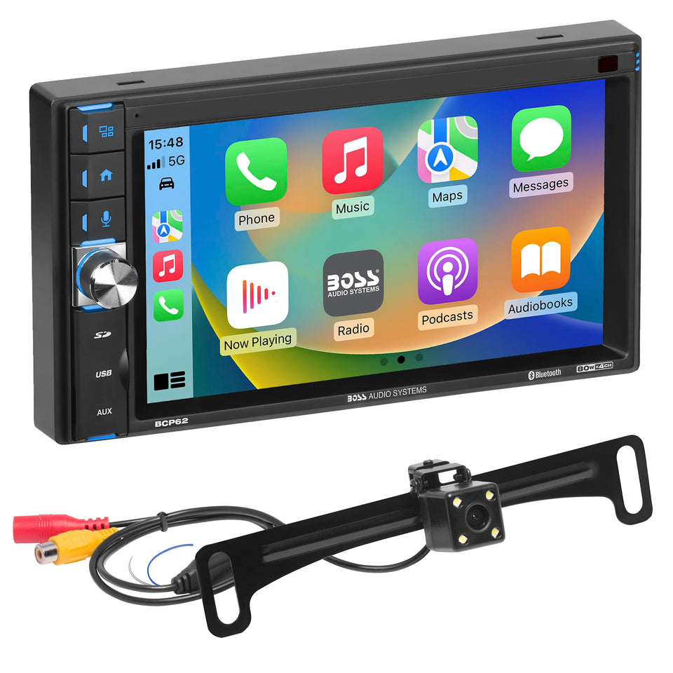 Boss Audio BCP62-RC Apple CarPlay display for seamless iPhone integration on the road