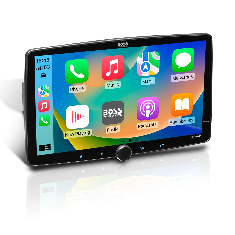 BOSS Audio Systems BCPA14 14-inch capacitive touchscreen for intuitive in-car control.