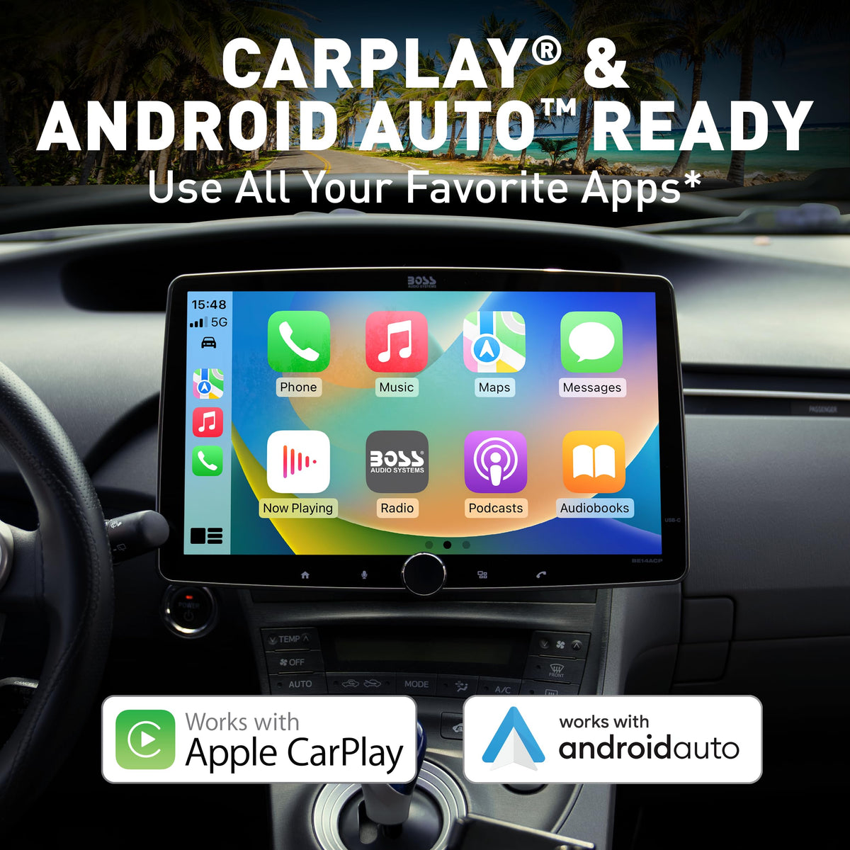 BCPA14 with Apple CarPlay integration for seamless iPhone access while driving.