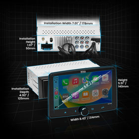 BOSS Audio Systems BCPA8 multicolor illumination improves screen visibility.