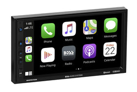 BOSS Audio BVCP9700A Apple CarPlay on a 7-inch display enabling hands-free navigation.