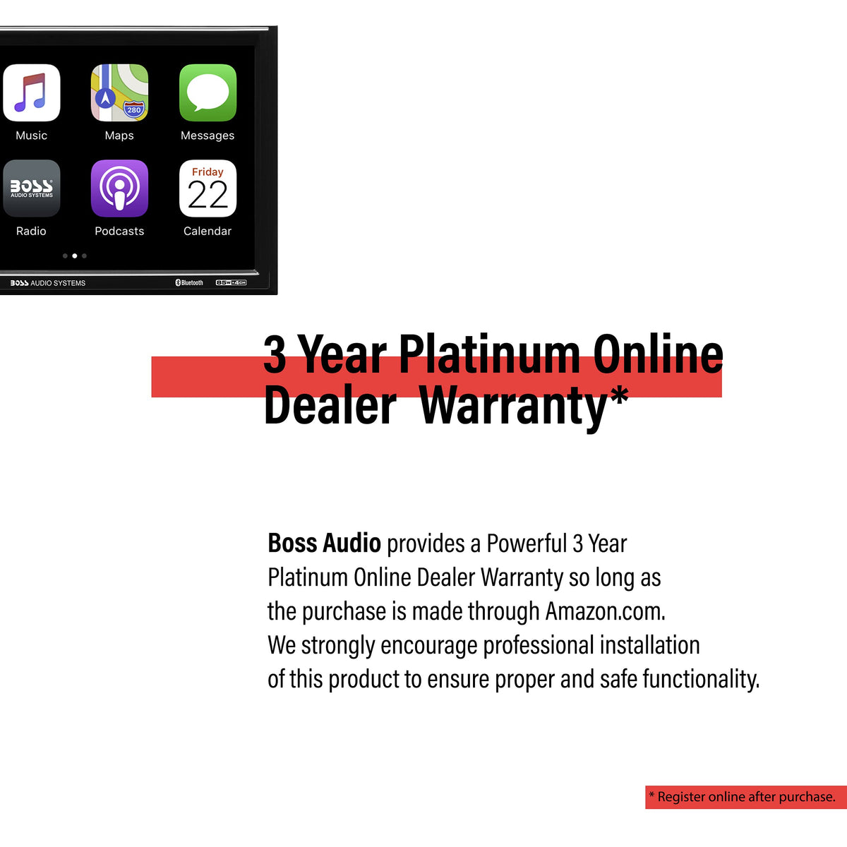 Double-DIN design helps a seamless dash installation.