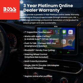 BOSS BVCP9700A-FL Apple CarPlay interface enables hands-free calls and music control.