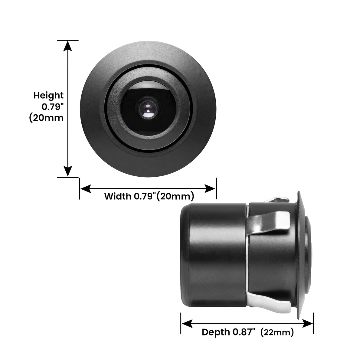 BOSS CAM21 distance guide lines help judge obstacle distance accurately.
