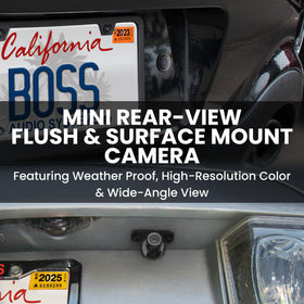 BOSS CAM21 640x480 color resolution shows clear details behind your vehicle.
