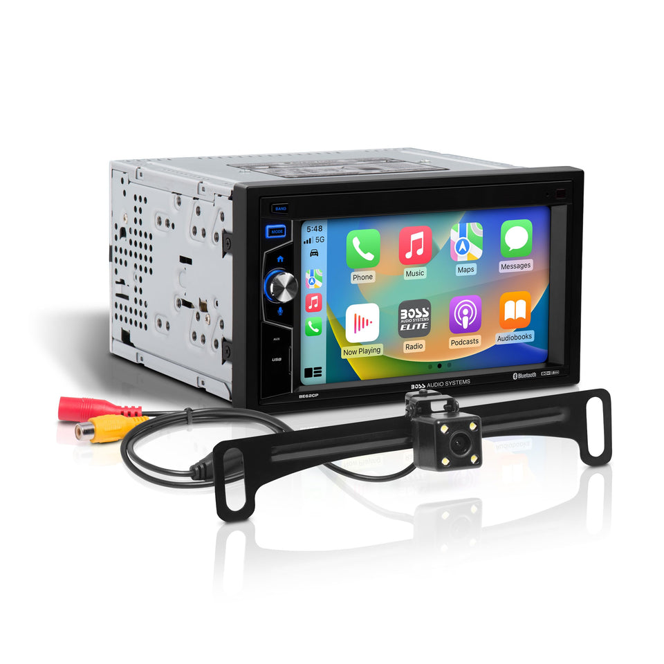 BOSS Audio Systems Elite BE62CP-C dash display for intuitive touchscreen control.