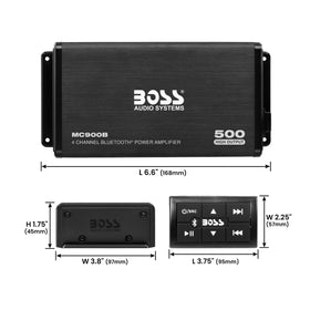 BOSS MC900B 4-channel amplifier delivers robust, full-range sound for riders.