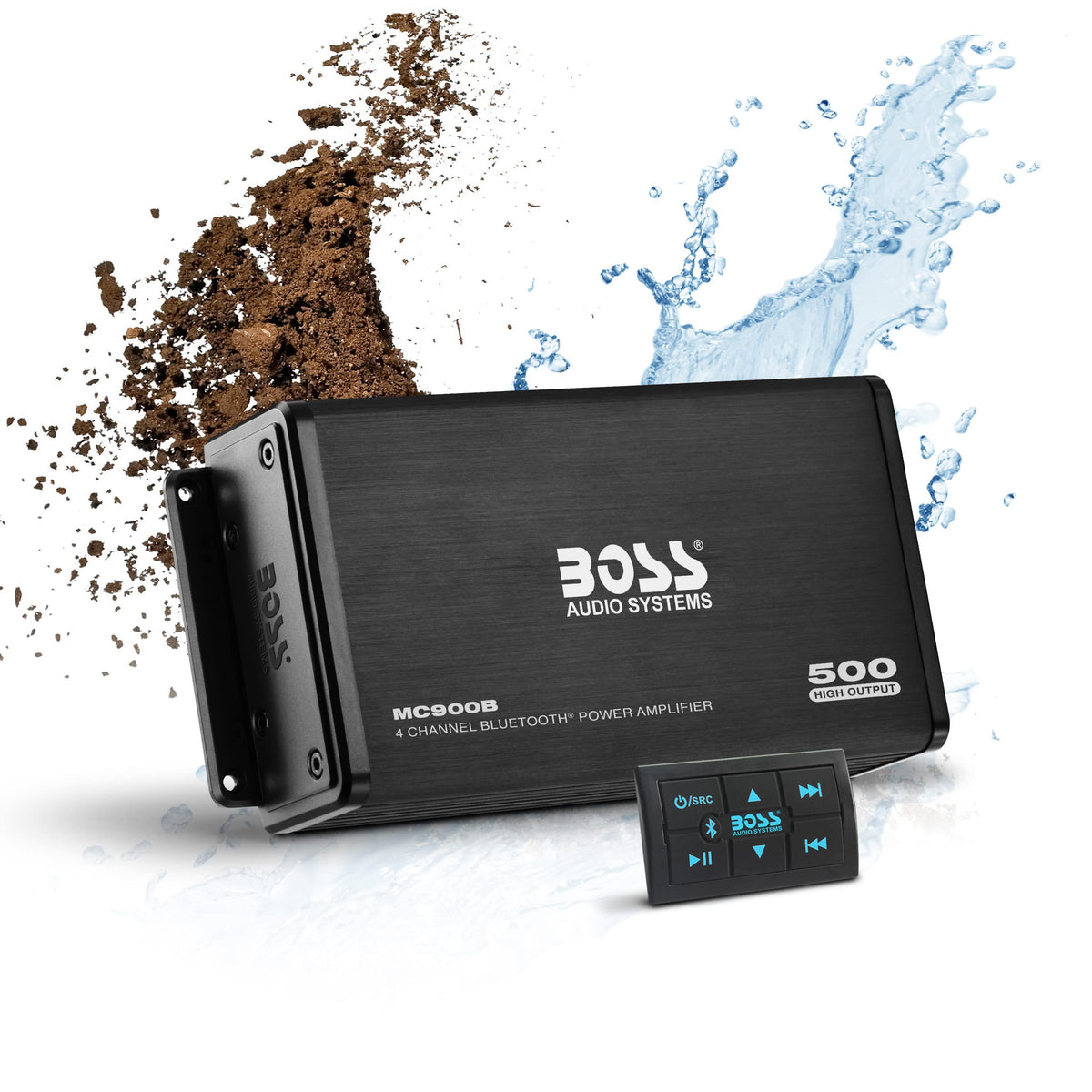 BOSS Audio MC900B with Bluetooth remote for easy wireless control on rugged rides.