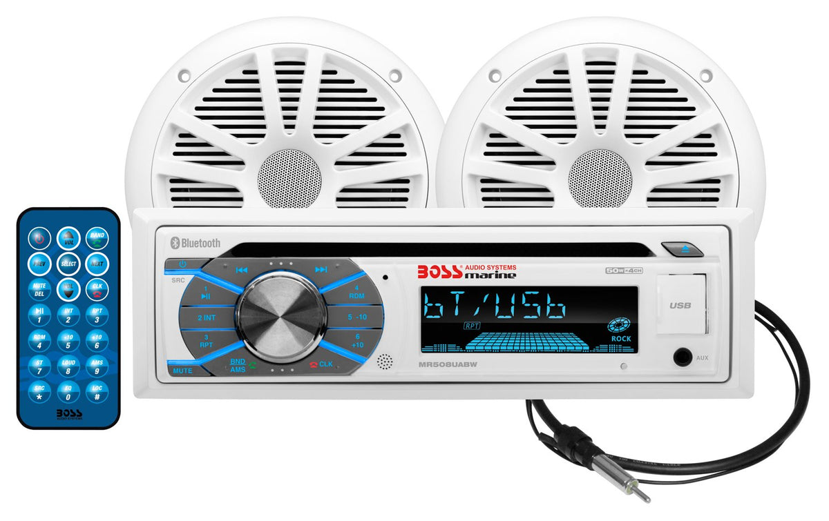 BOSS Audio Systems MCK508WB.6 marine Bluetooth stereo with weatherproof design for boats.