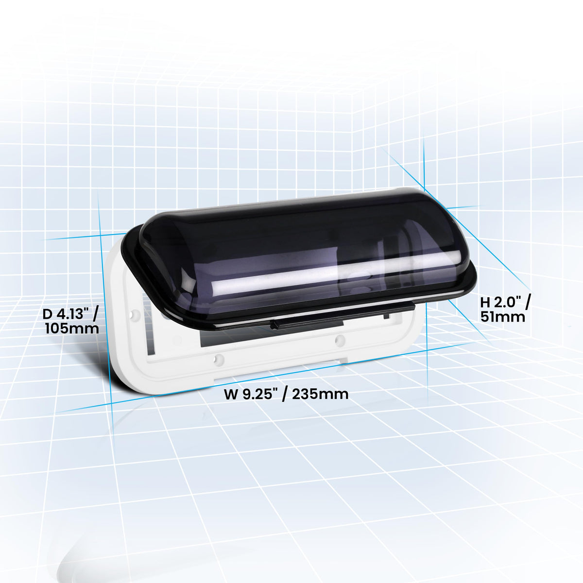 BOSS MRC5 polycarbonate front panel reduces glare on sunny days.