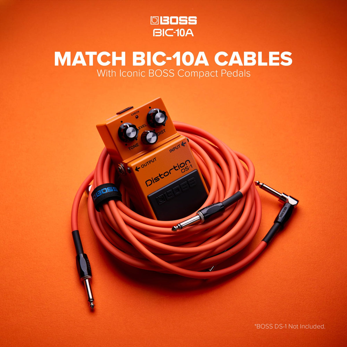 BOSS cable connector close-up highlighting straight and right-angle ends and reliability