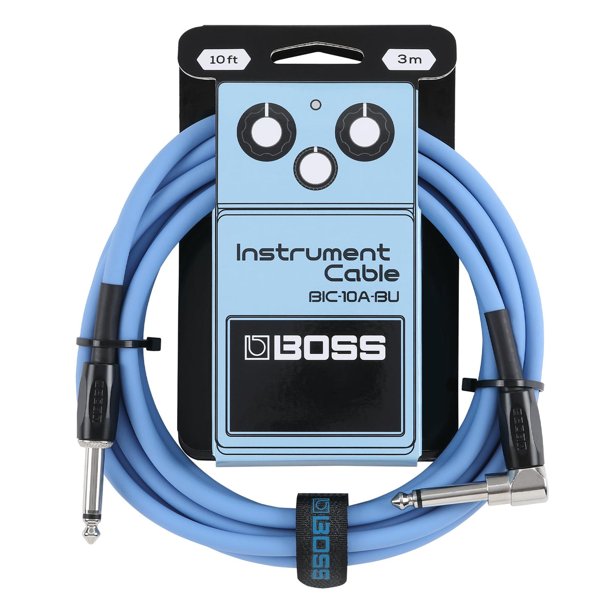 BOSS blue cable front packaging showing product and color, clear purchase benefit