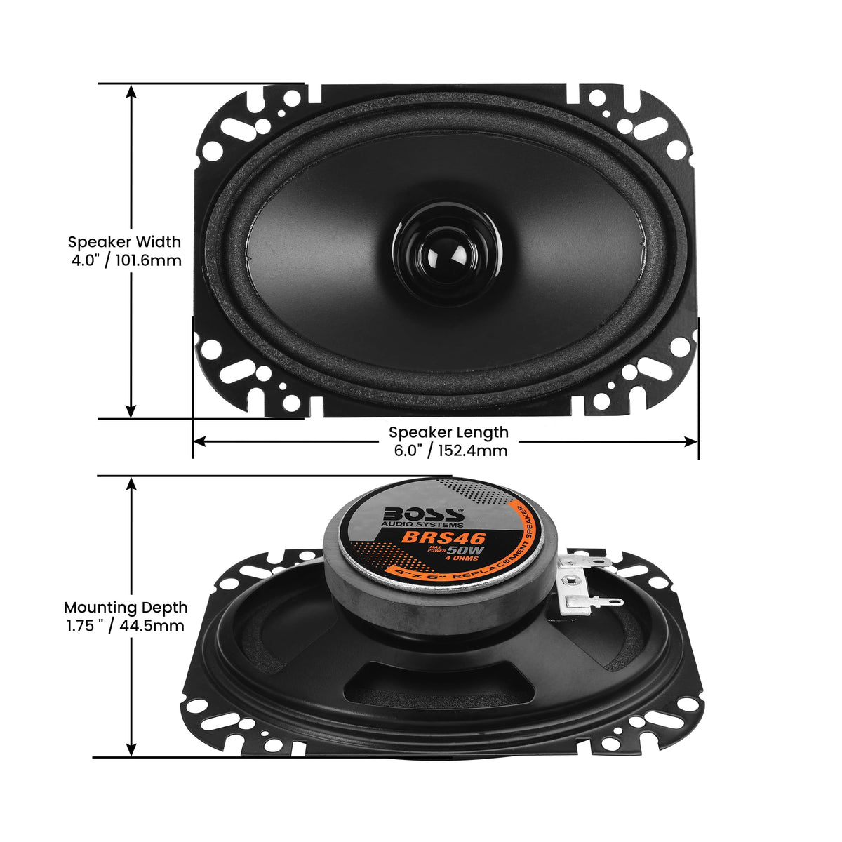 BOSS Audio Systems product label and warranty information for 3-year online coverage