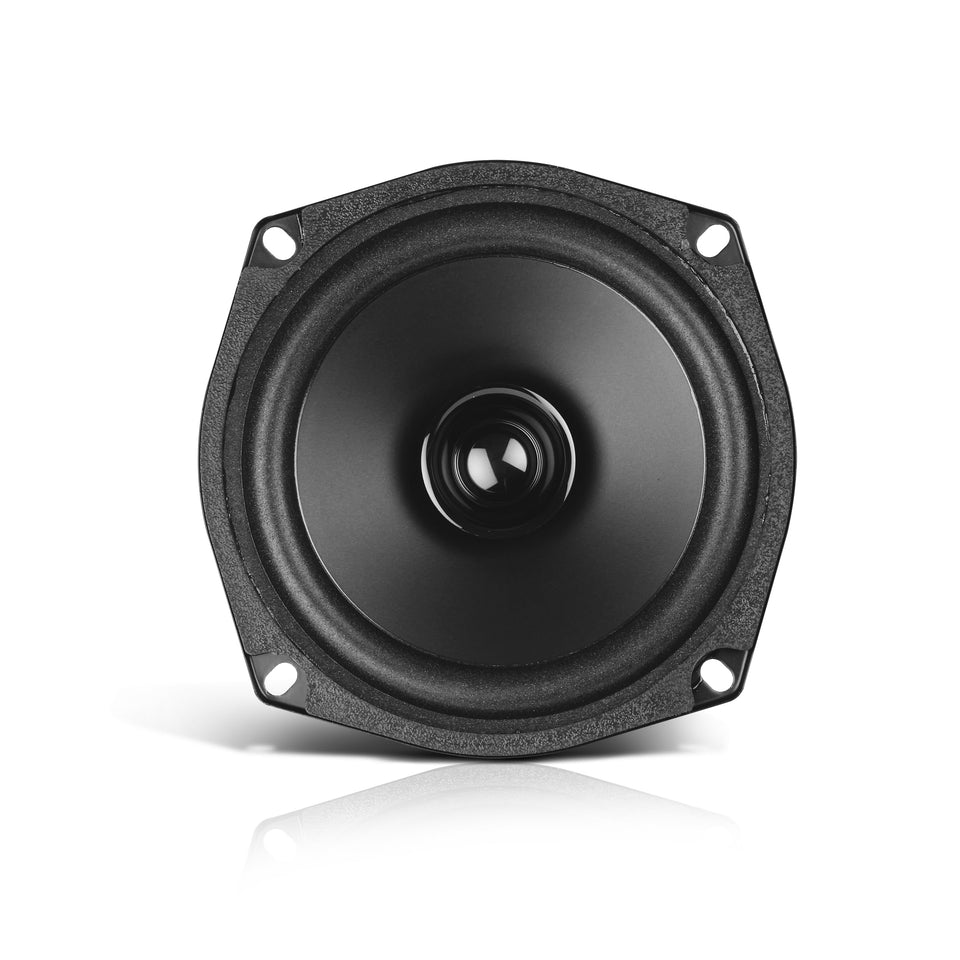 BOSS Audio Systems front view showing grille and mounting holes for easy replacement