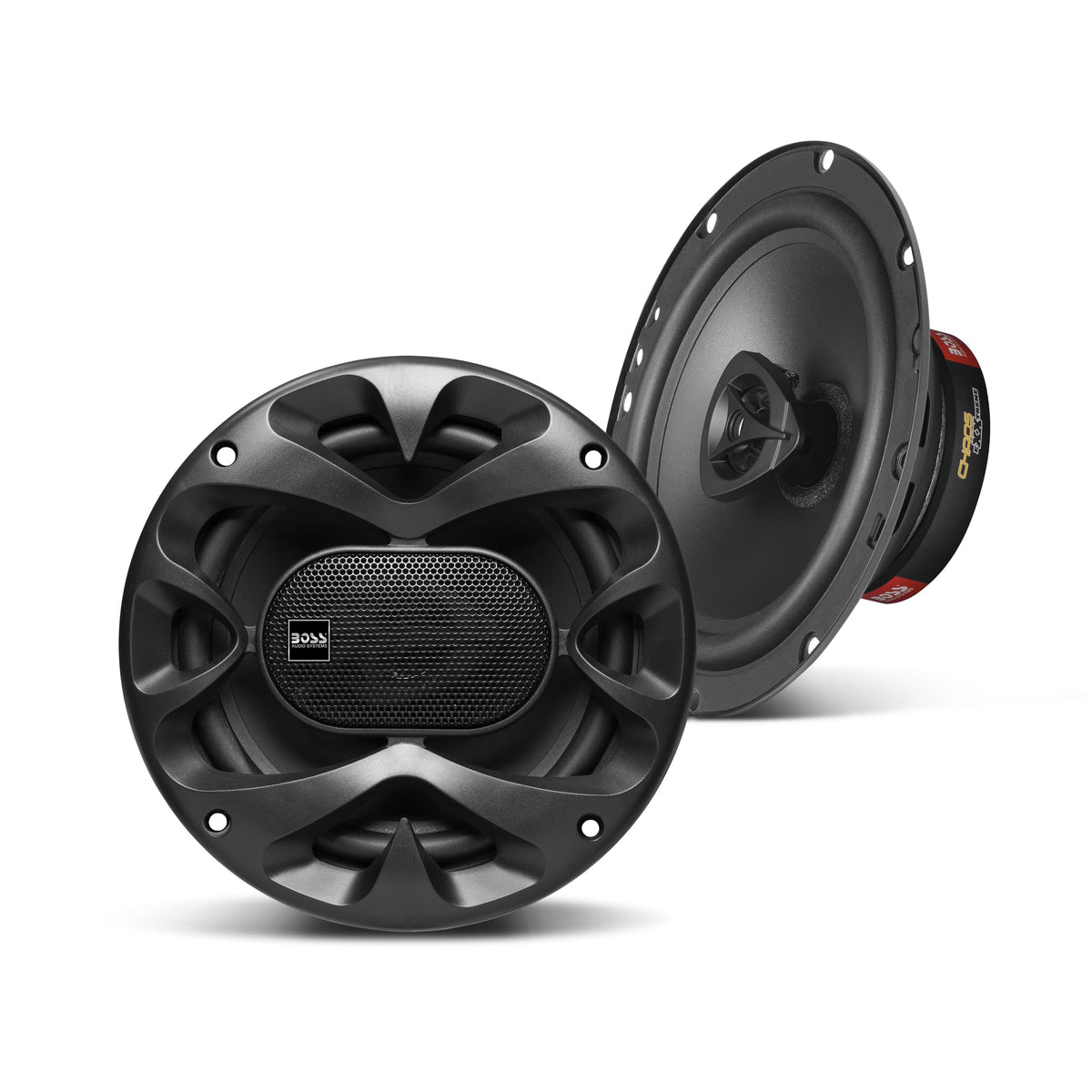 BOSS Audio Systems front view showing grille and cone clarity benefit
