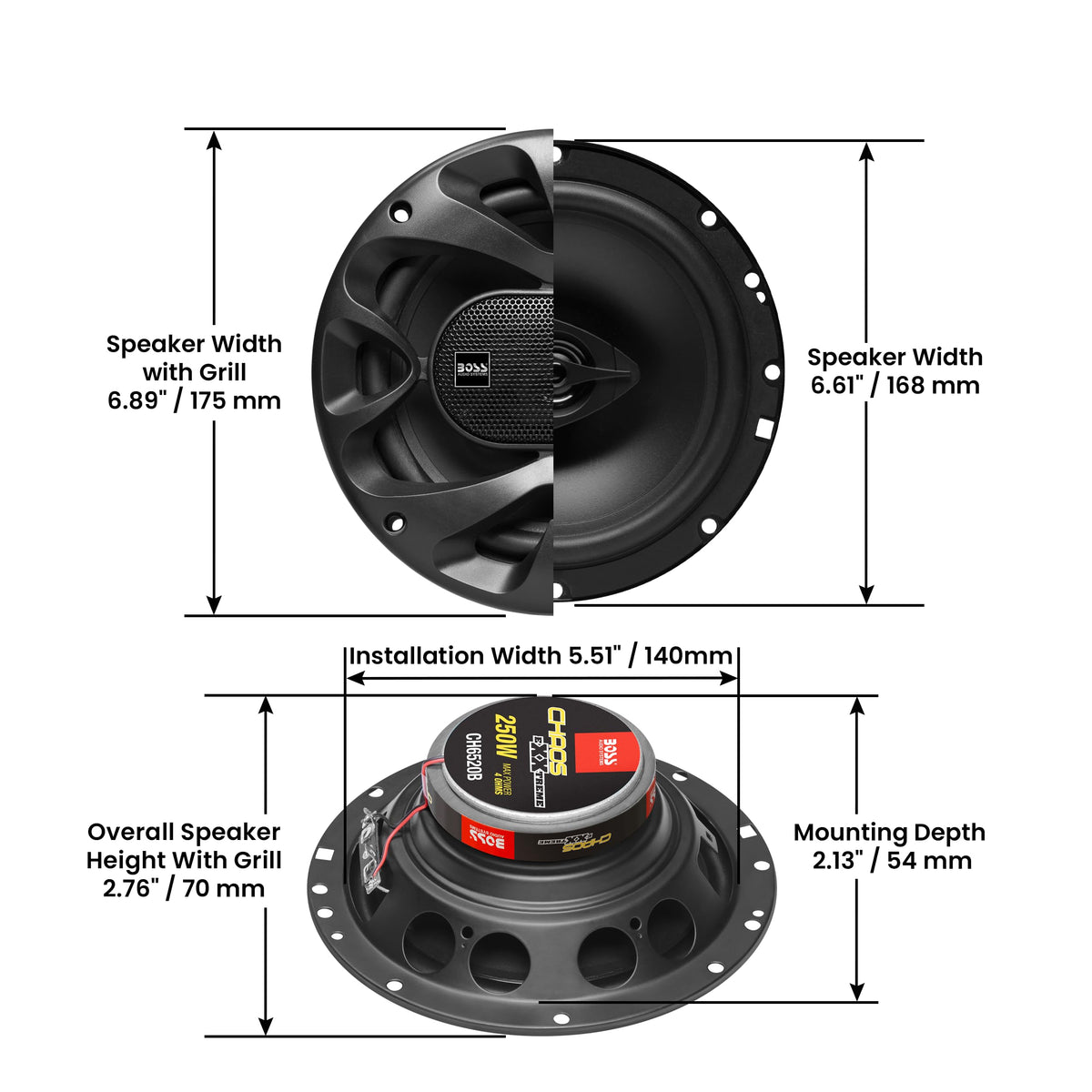 BOSS Audio Systems installed in car door demonstrating better sound stage