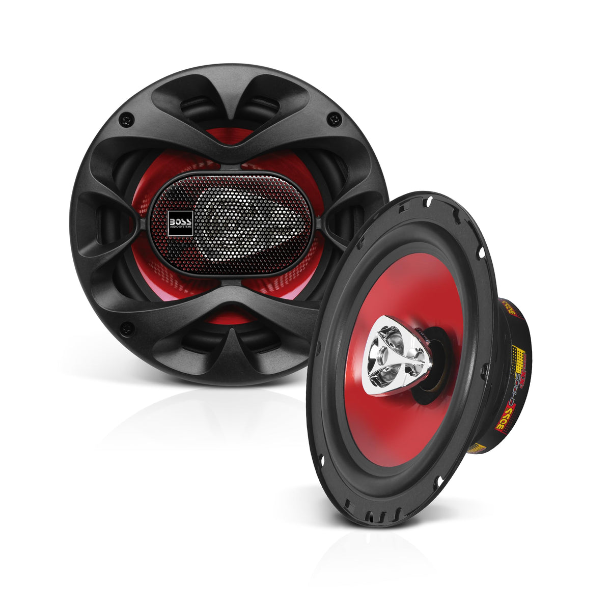 BOSS CH6530 front view showing speaker grille and mounting holes, improved clarity