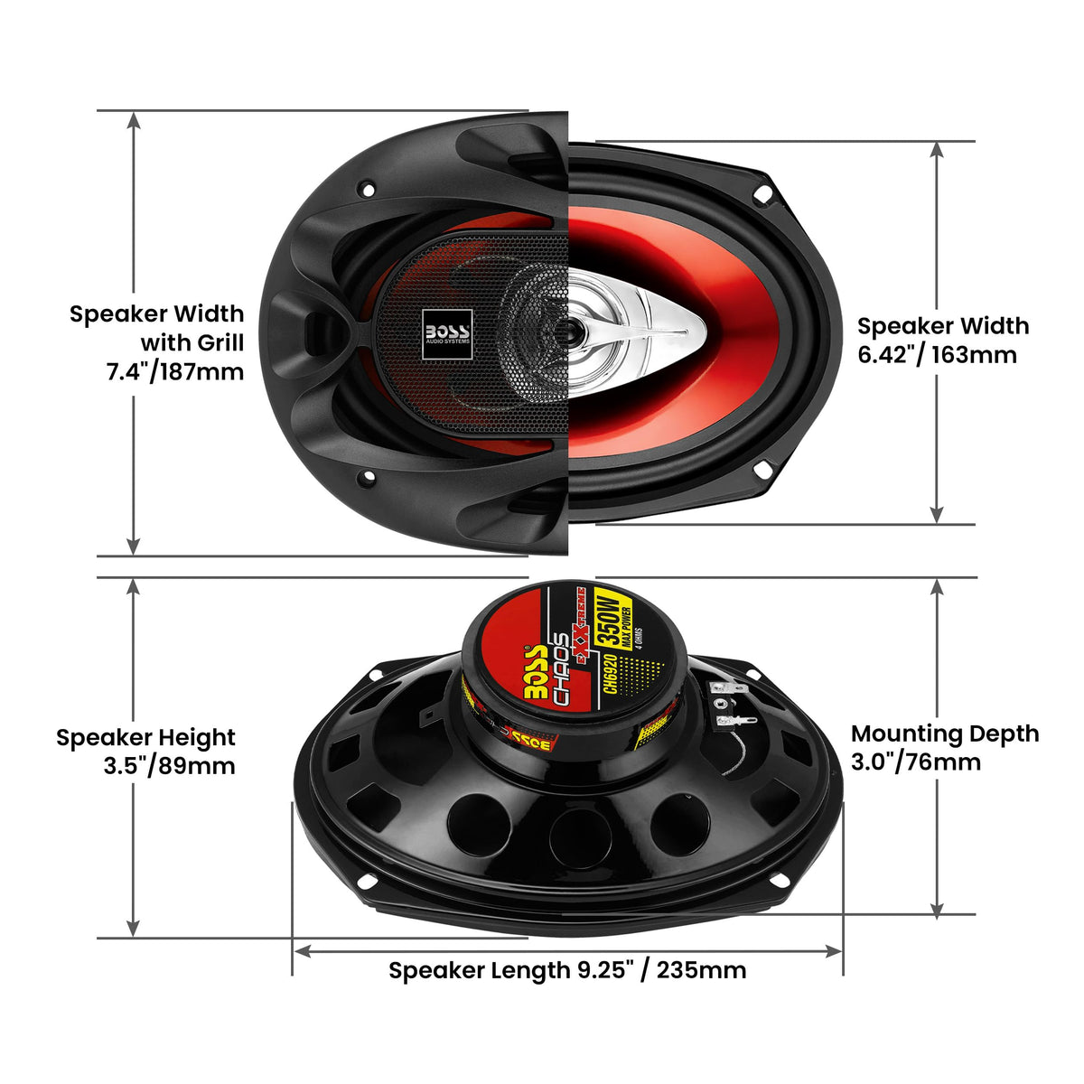 BOSS Audio Systems installed in car door demonstrating easy fit and enhanced soundstage