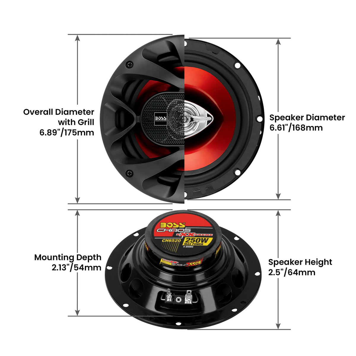 BOSS Audio Systems installed in car door illustrating easy replacement and fit