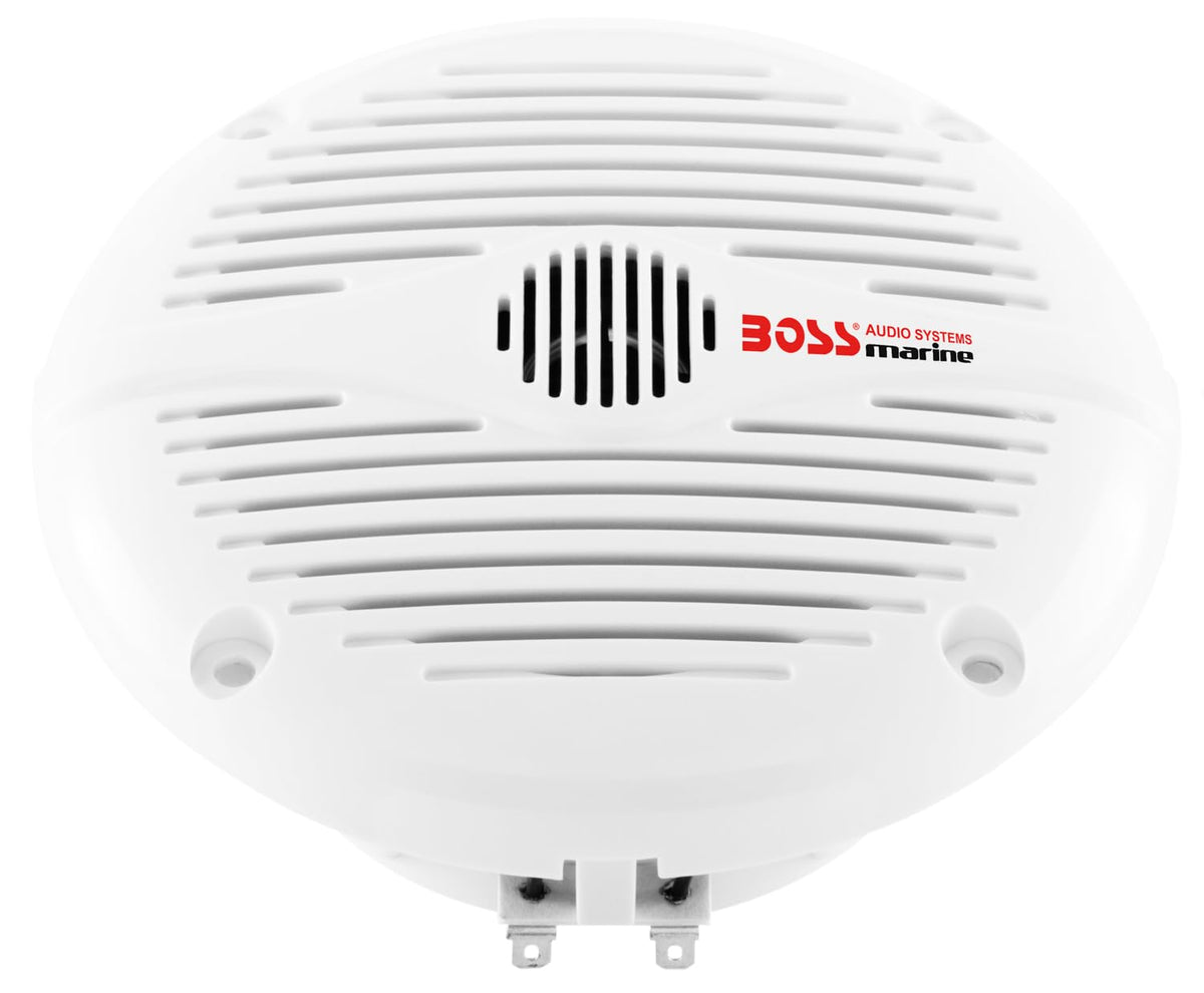 BOSS Audio Systems MR50W installed on boat gunwale demonstrating marine-ready performance