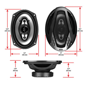 BOSS Audio Systems back magnet and basket view showing robust motor assembly benefits