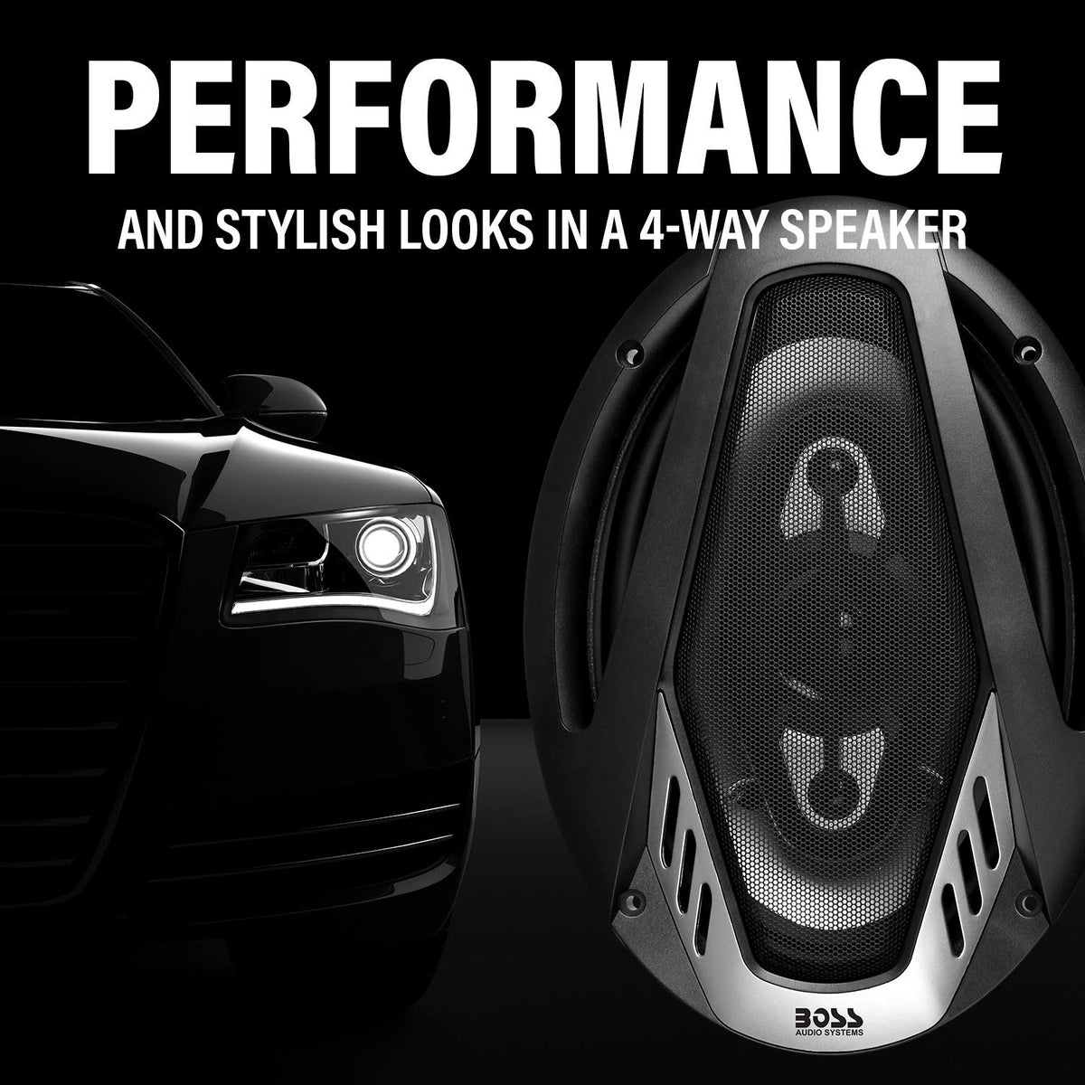 BOSS Audio Systems dimension diagram showing measurements to confirm correct fit