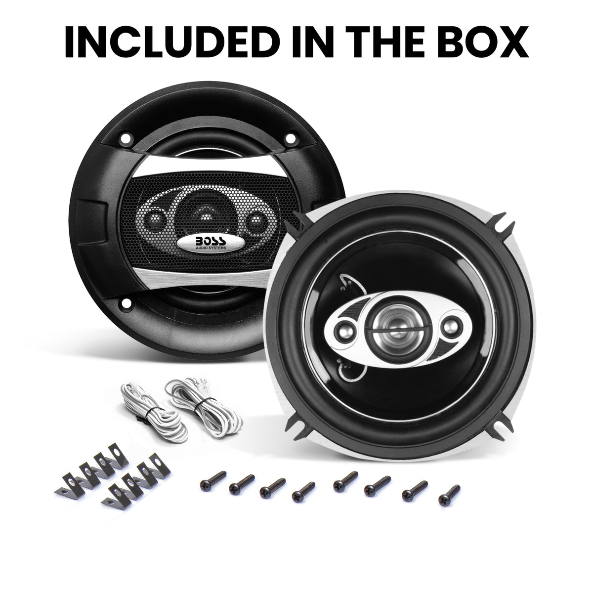 BOSS Audio Systems speaker beside ruler showing 2.1 inch mounting depth for fitment