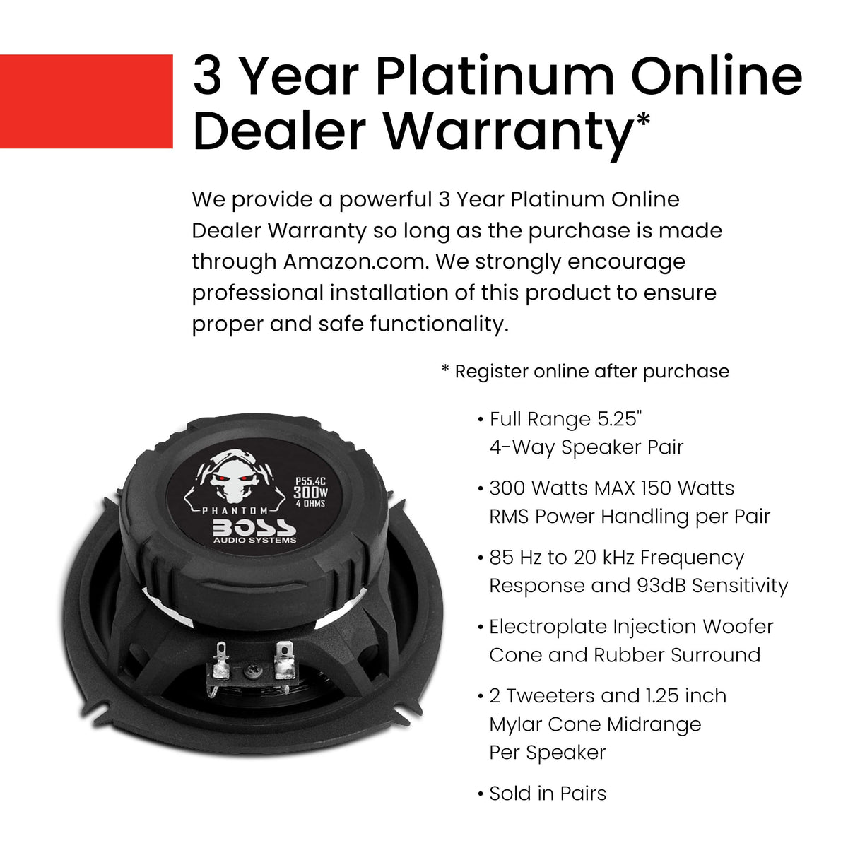 BOSS Audio Systems twin piezo tweeter detail for crisp high-frequency clarity