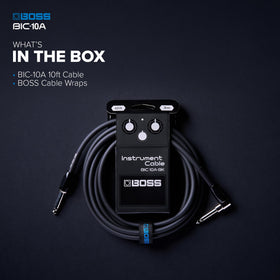 BOSS cable on pedalboard in use showing tidy routing and visual coordination benefit