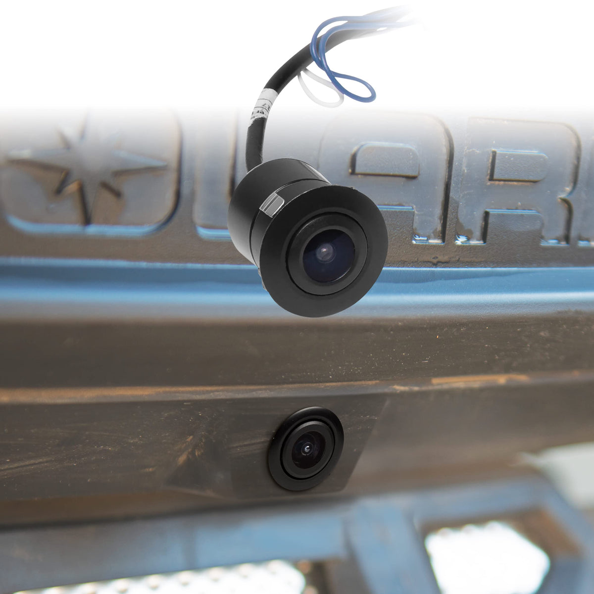 BOSS POLCAM front-mounted on Polaris RZR showing wide field of view and improved safety