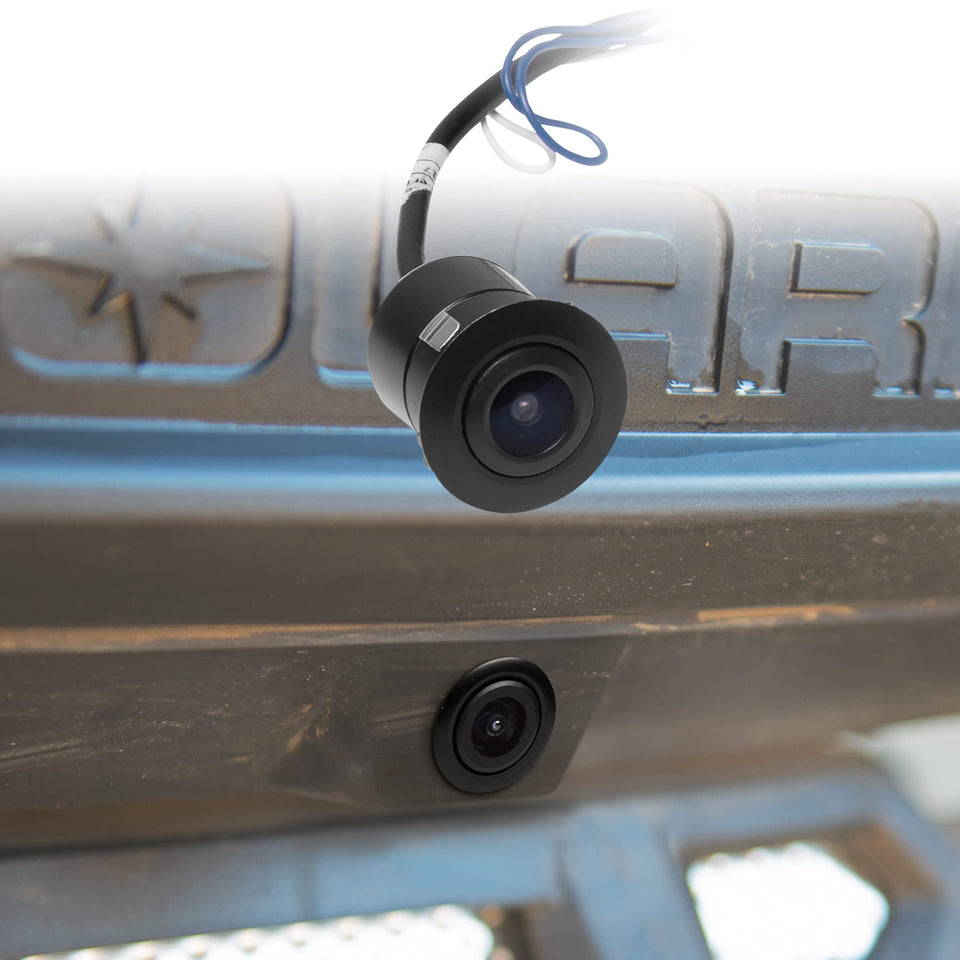 BOSS POLCAM front-mounted on Polaris RZR showing wide field of view and improved safety